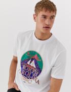 Asos Design Relaxed T-shirt With Nautical Style Placement Print-white
