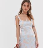 Sisters Of The Tribe Cami Dress With Frill Hem In Floral - Blue