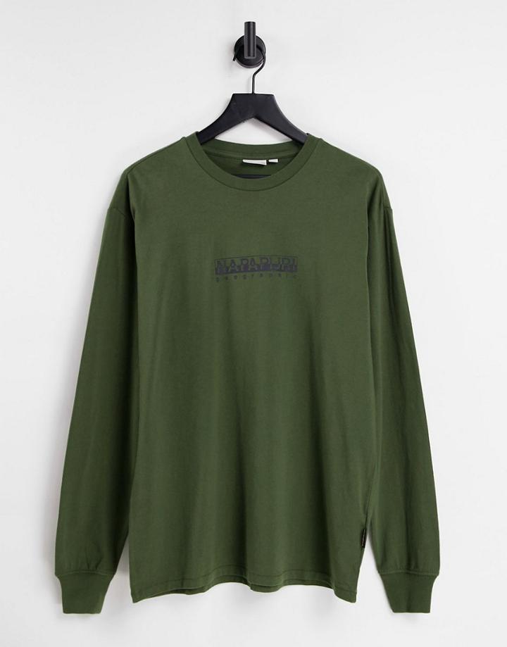 Napapijri Box Long Sleeve T-shirt In Green