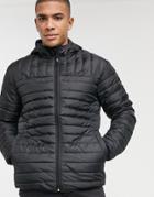 Only & Sons Padded Jacket With Hood In Black