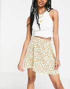 Daisy Street Mini Skirt In Ditsy Floral-white