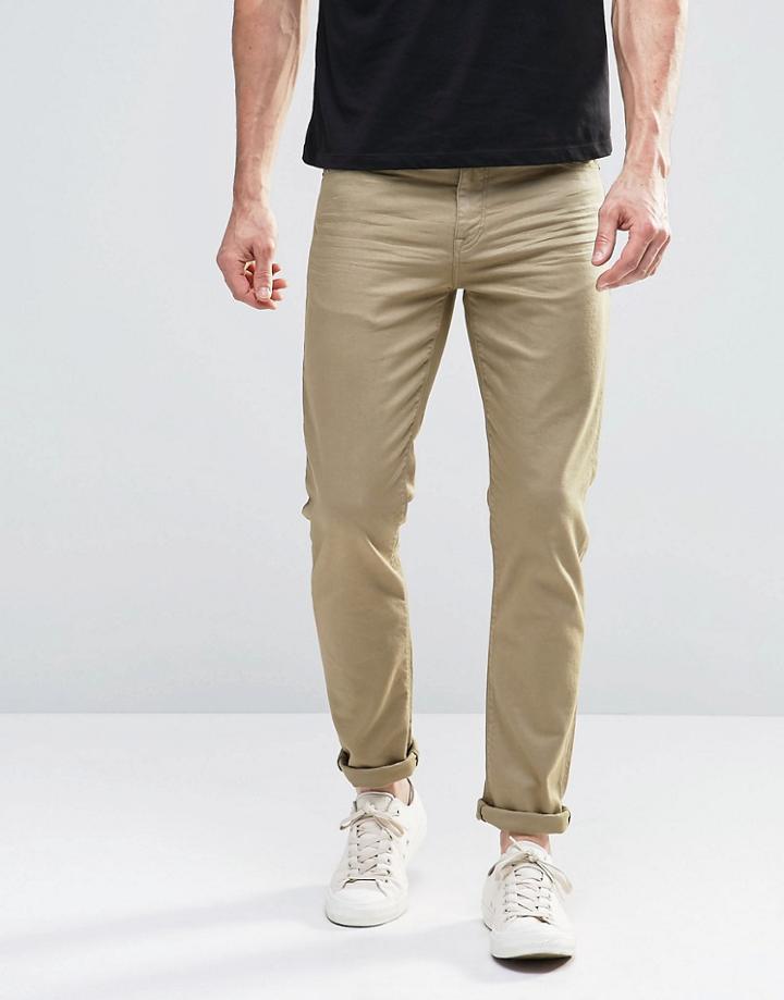Asos Skinny Jeans In Light Green - Aluminium
