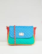Asos Color Block Quilted Cross Body Bag - Red