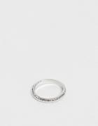 Asos Design Minimal Ring With Fine Texture In Silver Tone - Silver