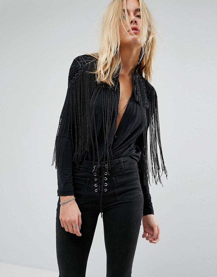 Bolongaro Trevor Unity Hand Beaded Cape - Black