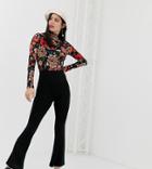 Monki Flared Jersey Pants In Black - Black