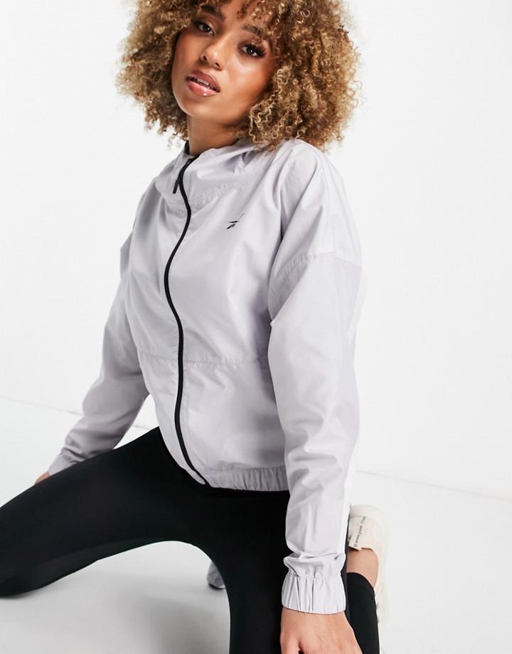 Reebok Workout Ready Woven Jacket In Sterling Gray-grey