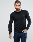 Farah Mullen Slim Fit Merino Sweater In Dark Gray - Gray