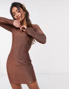 Superdry Mia Shimmer Dress-copper