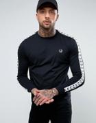 Fred Perry Sports Authentic Long Sleeve Tee In Black - Black
