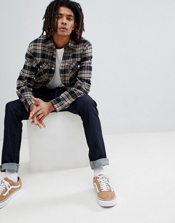 Brixton Checked Bowery Shirt In Standard Fit - Black