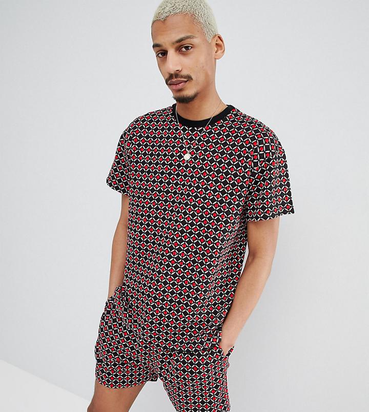 Milk It T-shirt In Diamond Print - Black