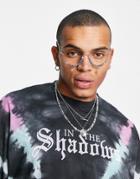 Asos Design Halloween Party Fashion Glasses With Multicolored Crystals-silver
