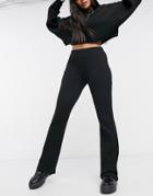 Cotton: On Textured Rib Pants In Black