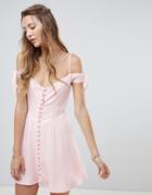 Flynn Skye Button Front Mini Dress - Pink