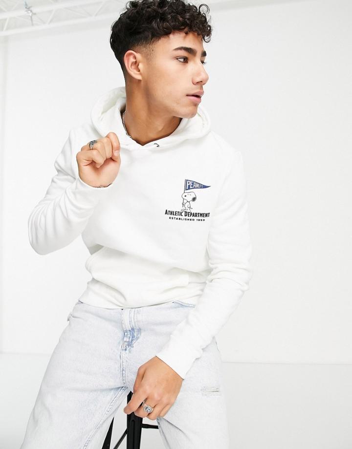River Island Peanuts Print Hoodie In White