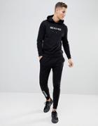 Asos Tracksuit Hoodie/skinny Joggers With Squad Goals Slogan Print - Black