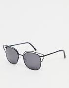 Aj Morgan Sunglasses With Wire Frame In Black