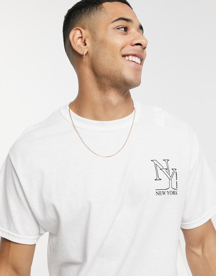 New Look Oversized T-shirt With New York Print In White