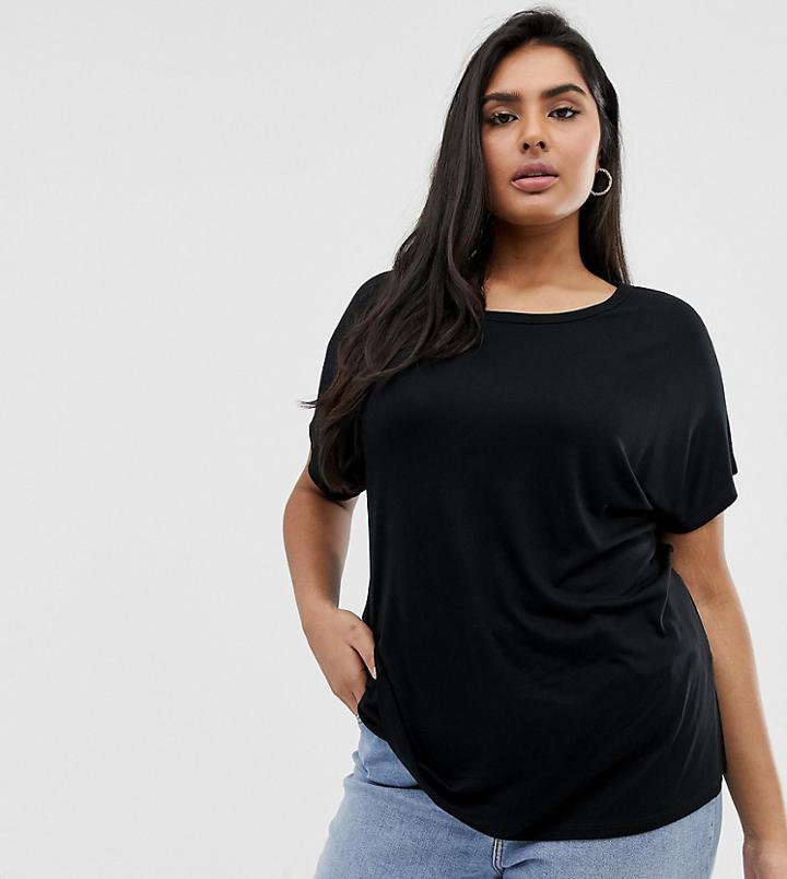Asos Design Curve Formal Kimono T-shirt In Black
