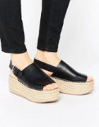Truffle Collection Flatform Espadrille - Black