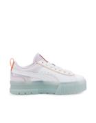 Puma Mayze Platform Sneakers In White And Lilac