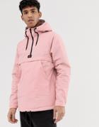 Pull & Bear Half-zip Jacket With Hood In Pink - Pink
