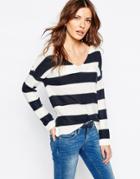 Vila Stripe V Neck Sweater - Multi