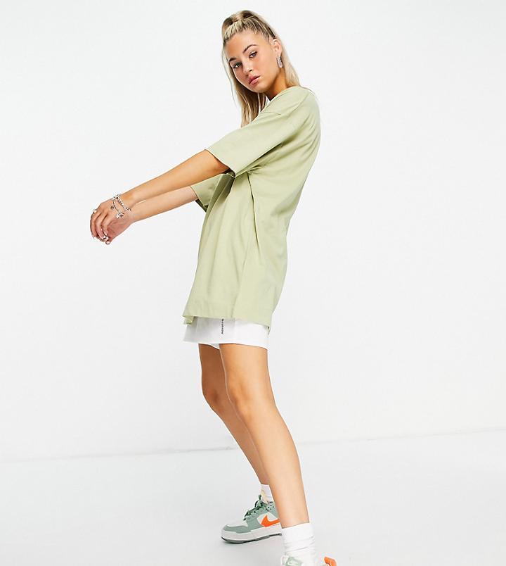 Collusion Super Oversized Organic Cotton T-shirt In Pale Green - Part Of A Set