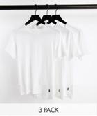 Polo Ralph Lauren 3 Pack Lounge T-shirts In White With Bottom Logo