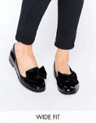 Asos Monica Wide Fit Bow Slippers - Black
