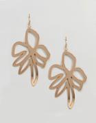 Asos Design Abstract Flower Earrings - Gold