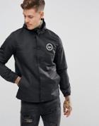 Hype Coach Jacket In Black With Hood - Black
