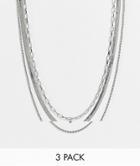Aldo Ediagan Pack Of 3 Necklaces In Silver