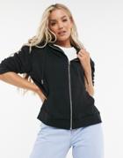 Asos Design Ultimate Organic Cotton Zip Through Hoodie In Black