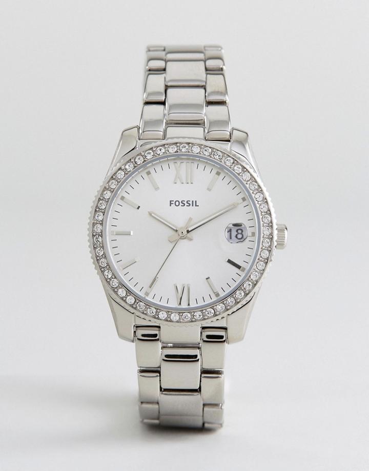 Fossil Es4317 Scarlette Mini Bracelet Watch In Silver - Silver