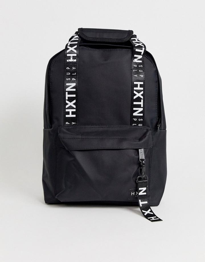 Hxtn Supply Taped Logo Backpack In Black