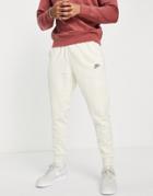 Nike Revival Cuffed Fleece Sweatpants In Cream-white