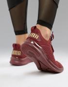 Puma Running Ignite Flash Sneakers In Burgundy - Red