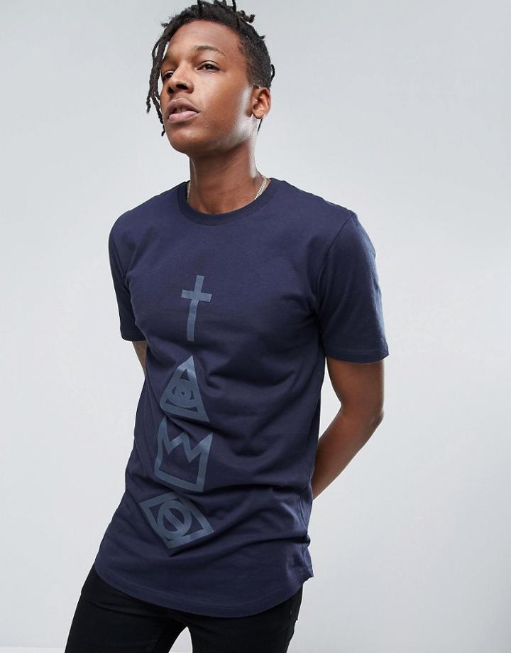 Serge De Nimes 4 Symbol Scoop T-shirt - Navy