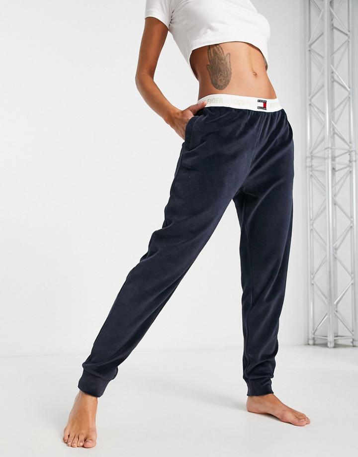 Tommy Hilfiger Velour Sweatpants In Black