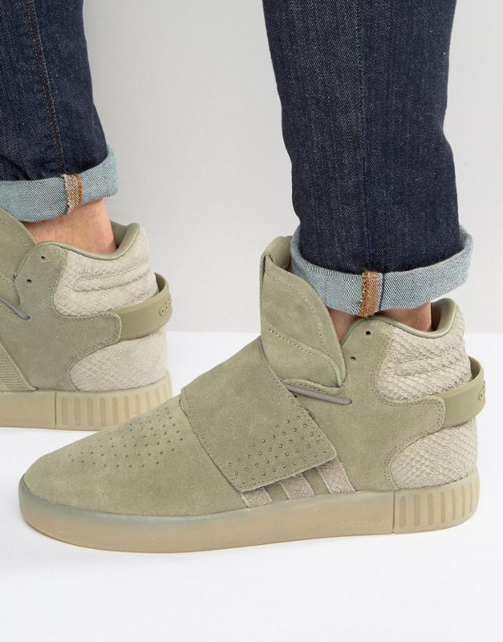 Adidas Originals Tubular Invader Str Sneakers In Green Bb8391 - Green