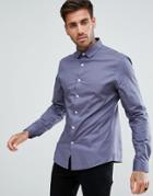 Asos Slim Shirt In Charcoal - Gray