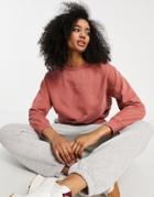 Allsaints Pippa Embroidered Logo Sweatshirt In Washed Rose-pink