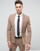 Asos Super Skinny Suit Jacket In Oatmeal - Beige