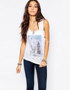 Pepe Jeans Feather Print Tank Top - White