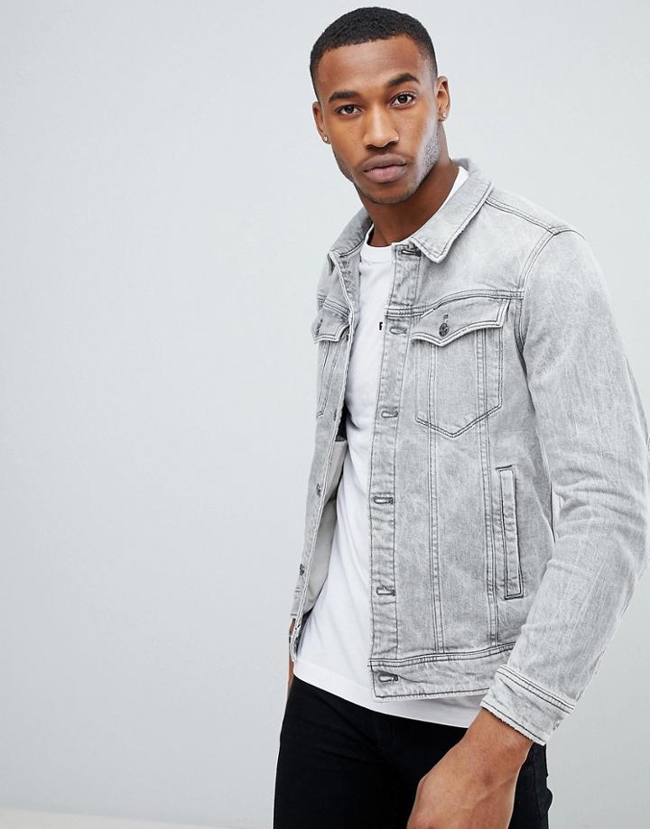 G-star 3301 Deconstructed 3d Slim Denim Jacket - Gray