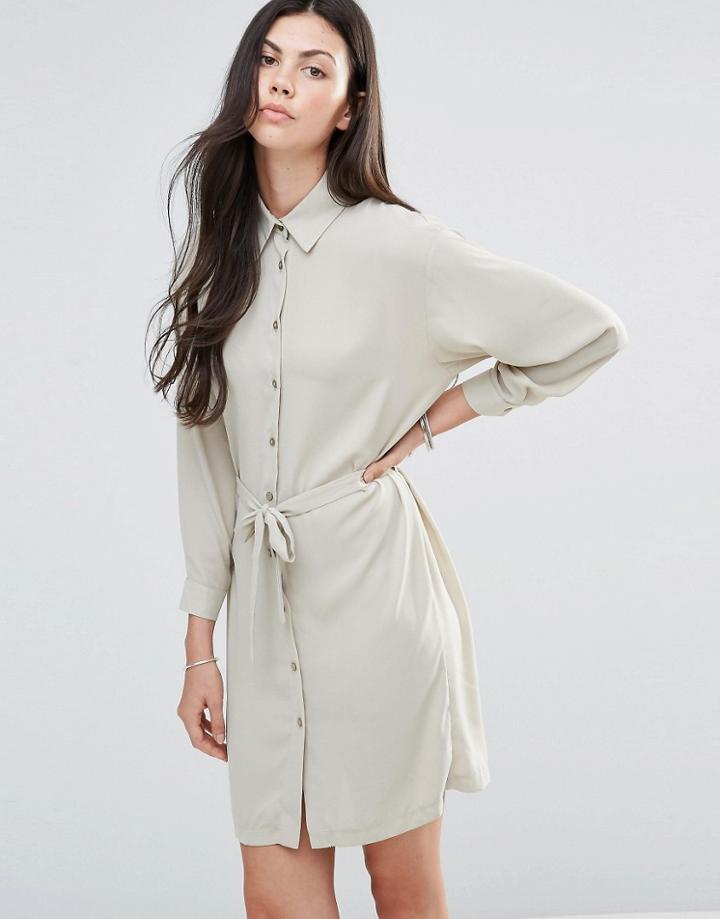 Love Belted Shirt Dress - Green