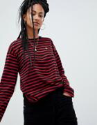 Carhartt Wip Relaxed Long Sleeve T-shirt With Small Logo In Stripe - Multi
