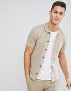 Selected Homme Short Sleeve Jersey Shirt - Beige